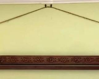 AKC085 - Vintage 48" Handcrafted Indonesian Carved Wood Hanger 