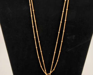 Lot 57: Vintage 120 14k Gold Filled Long Demure Necklace