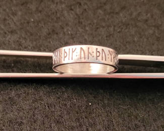 Lot 21: Sterling Silver Viking Love Ring