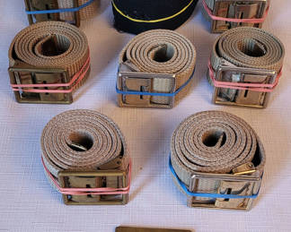 Lot 62: Vintage USMC Military Belts w/Brass Buckles Lot