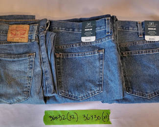 Lot 65: 3 Pair of Blue Jeans: 2-36/32 & 1-36/30