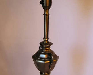 Lot 10: Vintage Rembrandt Brass Torchiere Table Lamp w/ Glass Shade
