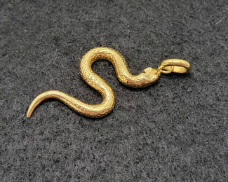 Lot 58: 18k Italy Gold Plated Snake Charm