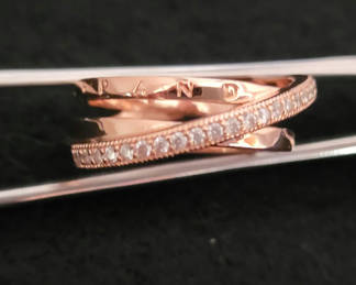 Lot 92: Pandora Crossover Pave Triple Band Ring