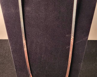 Lot 63: Vintage Sterling Silver Italy Herringbone Necklace