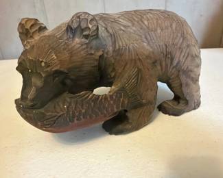 WWS062-Japanese Wood Bear Carving