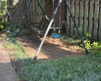 Metal playground swing 