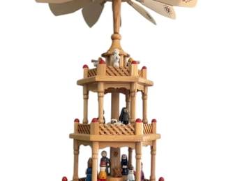  Wooden Nativity Pyramid Carousel