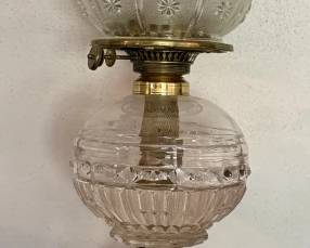 EAPG Oil Lamp Milk Glass Base