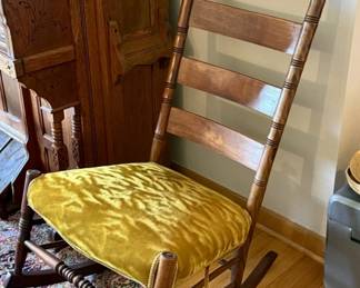  Antique Ladder Back Rocking Chair