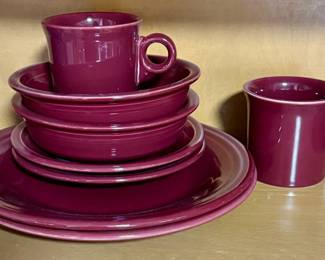 Burgundy Fiesta Ware Lot