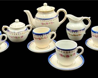 Child's Antique Miniature Porcelain Tea Set
