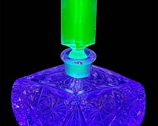 Art Deco Uranium Crystal Perfume Bottle