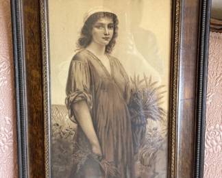 Ruth Harvesting Wheat Sepia Toned Print