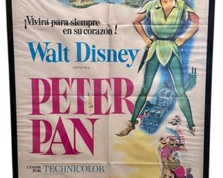 Scarce One Sheet Peter Pan Poster 1953