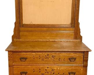 Antique Eastlake Style Spoon Carved Dresser