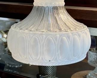 Aladdin Pressed Glass Oil Lamp