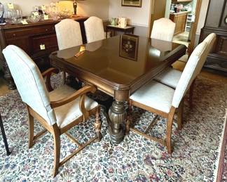 1920s Revival Style Dining Room Table & Chairs