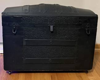  Antique Humpback Trunk on Casters