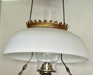 Antique Parlor Hanging Oil Lamp