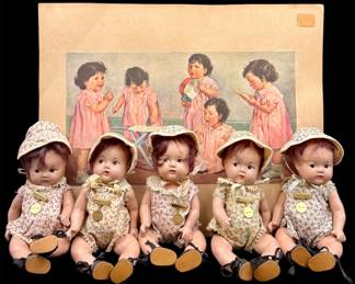 1930's Madame Alexander Dionne Quintuplets