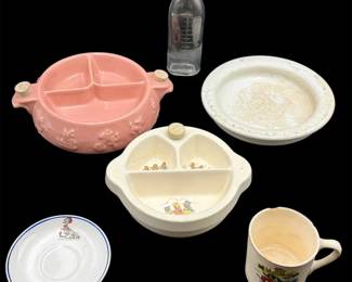 Vintage Baby Bowls, Cup and Bottle