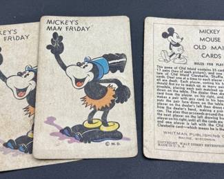 Mickey Mouse Old Maid Cards Blue Complete
