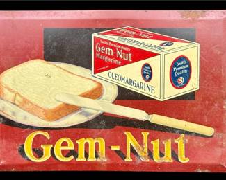 Gem-Nut Margarine Metal Sign