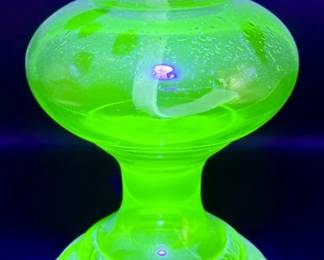 Uranium Glass Oil Lamp 