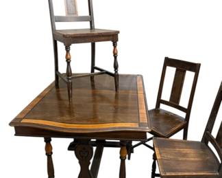 Jacobean Revival Dining Table 6 Chairs