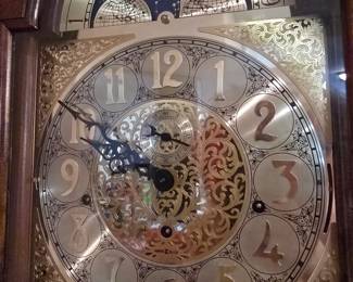 Howard Miller Grandfather Clock dial also has moon phase dial