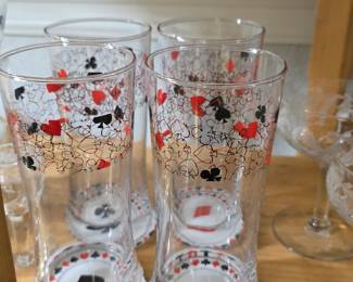 Card themed drinking glasses
