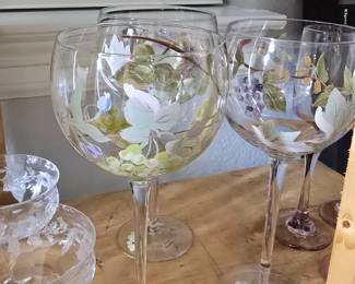 hand painted wine glasses