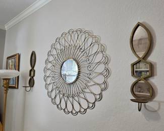 decorative mirrors, sconces and wall art