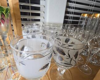 Libby Silver Leaf frosted glasses