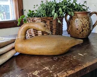 Vintage Life Size Composite Resin Goose Decoy