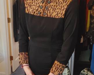 Willow modeling advantage black and leopard dress