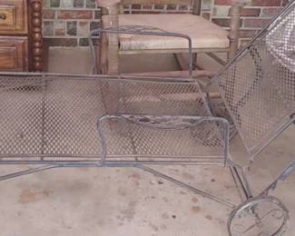 Wrought iron chaise lounge