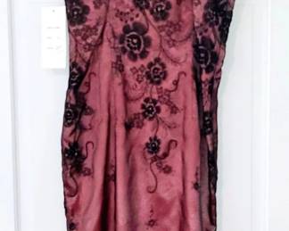 1990s mini dress with black accents slit side with lace see through