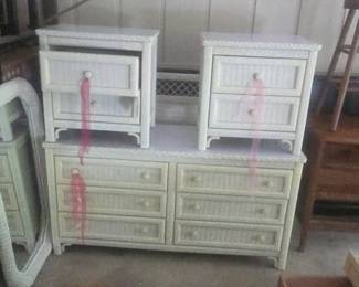 Fantastic Henry link wicker bedroom suit Palm Beach line