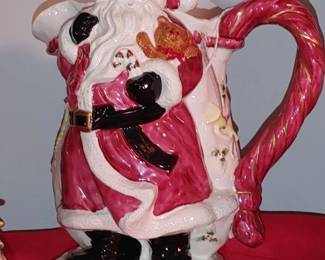 Vintage Rare Fritz and Floyd Santa Pitcher 20 OZ. 1987