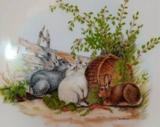 JKW 1930 BAVARIA WEST GERMANY BUNNY RABBITS H.ARNDT 7 7/8"