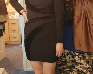 Beautiful dress from the 1990s modeled by Morgan