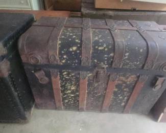 1890s Antique Wood/metal Steamer Trunk