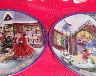 Susan Wheeler Christmas Comes to Primrose Hill plates from the Crestley Collection.