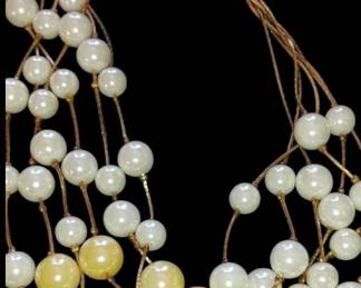 Faux pearl layered necklace