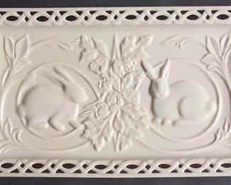 Vintage Lenox Chelsea Crossing Bunny Rabbit tray
