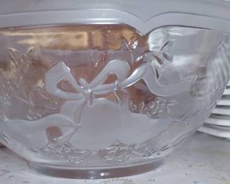 Marmalade Geese Large Glass Salad Bowl 11 Inch International Apple