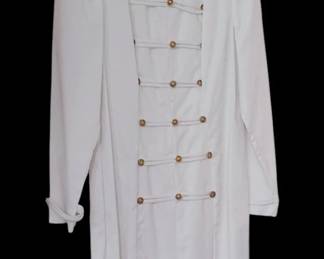 White 1980s dress with buttons