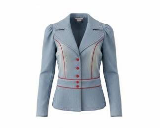 Fantastic 1970s fitted jean jacket with red buttons two or three available in different sizes New Old Stock